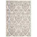 Damask Ivory/ Grey Pile Rug (8' x 11'2)