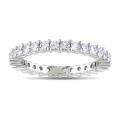 Miadora 10k White Gold 1 1/5 CT TGW Created White Sapphire Eternity Ring (Size 6)