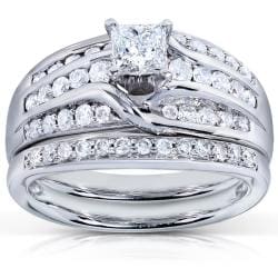14k White Gold 1ct TDW Diamond Bridal Rings Set (H-I, I1-I2)