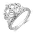 Jessica Simpson 1/10 ct TDW Diamond Heart Crown Ring (Size 7)