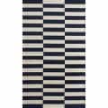 Handmade Luna Stripes Navy Wool Rug (6' x 9')