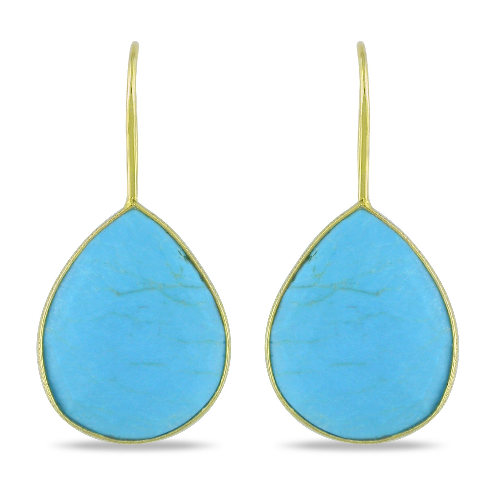 Miadora 22k Gold Plated Silver Turquoise Dangle Earrings