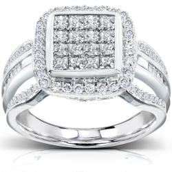 14k White Gold 1ct TDW Diamond Composite Halo Engagement Ring (H-I, I1-I2)