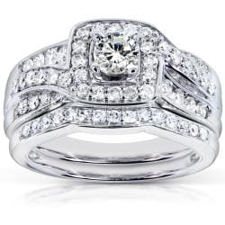  14k White Gold 1ct TDW Diamond Bridal Rings Set (H-I, I1-I2)