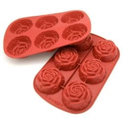 Freshware 6-Cavity Mini Rose Mold/ Baking Pan (Pack of 2)
