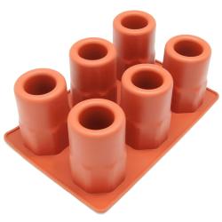 Freshware 6-Cavity Beveled Silicone Mold Ice Shot Glass Maker