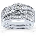 14k White Gold 1ct TDW Diamond Bridal Rings Set (H-I, I1-I2)