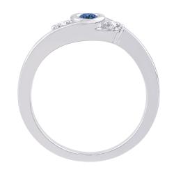 14k White Gold 1/3ct TDW Blue and White Diamond Ring (GH - I1) (Size 7)