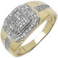 Malaika Gold over Silver Men's 3/8ct TDW Diamond Ring (I-J, I2-I3)