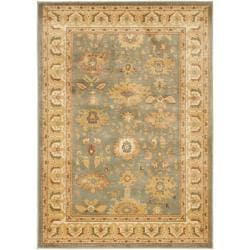 Oushak Blue/ Cream Powerloomed Rug (8' x 11')