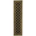 Hand-hooked Trellis Black/ Beige Wool Rug (2'6 x 12')