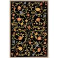Hand-hooked Garden Scrolls Black Wool Rug (3'9 x 5'9)