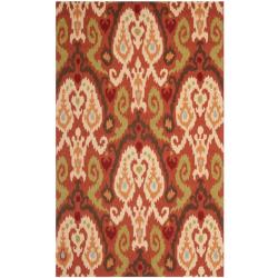Hand-hooked Chelsea Rust Wool Rug (7'6 x 9'9)