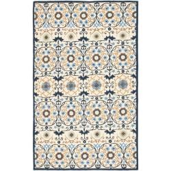 Hand-hooked Chelsea Styles Ivory Wool Rug (6' x 9')
