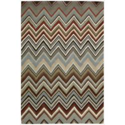 Hand-tufted Zigzag Cosmopolitan Multicolor Rug (5' x 7'6)