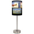 Lamp-In-A-Box Vintage Airplanes Brushed Nickel Table Lamp