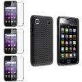 Black Meshed Case/ Screen Protectors for Samsung Galaxy S 4G T959v