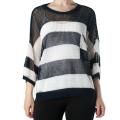 Tabeez Women's Striped Knit Boyfriend Sweater