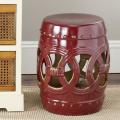 Paradise Double Coin Red Ceramic Garden Stool