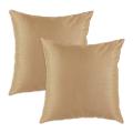 Shantung Almond S-backed 17x17 Fiber Pillows (Set of 2)