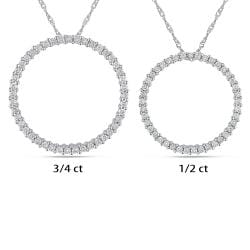 Miadora 14k White Gold 1/2ct or 3/4ct TDW Diamond Circle Necklace (G-H, I1)