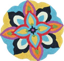 Hand Tufted Lucinda Blue Wool Rug (3'0 Round)