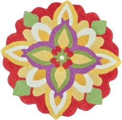 Hand Tufted Lucinda Red Wool Rug (3'0 Round)