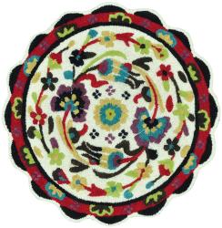 Hand Tufted Lucinda Ivory Wool Rug (3'0 Round)