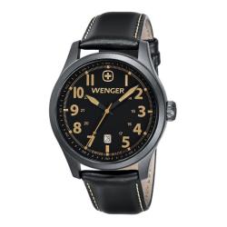 Wenger Men's TerraGraph Black Dial Black Leather PVD Case Watch - 0541.105