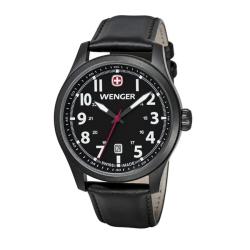Wenger Men's TerraGraph Black Dial Black Leather PVD Coating Watch - 0541.101