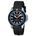 Wenger Women's Sea Force Black Dial Blue Accent Rubber Band Diver Watch - 0621.102