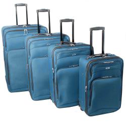 Kemyer Vacationer Lightweight Ocean Blue 4-piece Expandable Luggage Set