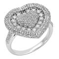 10k White Gold 1ct TDW Diamond Heart-shaped Ring (G-H, SI1-SI2)