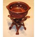 Hand-carved Wooden Flower Pot with Stand (Pakistan)