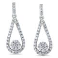 Miadora 10k White Gold 1/2ct TDW Diamond Drop Earrings