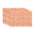 Oskar Terrace Persimmon Orange Geometric Placemats (Set of 4)