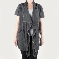 Tabeez Women's Studded Short Sleeve Cardigan