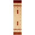Indo Hand-loomed Beige/ Brown Gabbeh Wool Rug (2'6 x 10')