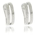 Finesque Diamond Accent Double Curved Hoop Earrings