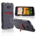 Carbon Fiber Snap-on Rubber Coated Case for HTC EVO 4G LTE