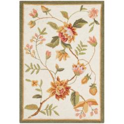Hand-hooked Garden Ivory Wool Rug (1'8 x 2'6)