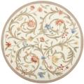 Hand-hooked Garden Scrolls Ivory Wool Rug (5'6 Round)