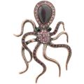 Rose Goldtone Purple Austrian Crystal Vintage-style Octopus Pin