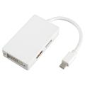 BasAcc White 3-in-1 Mini DisplayPort to DisplayPort/ HDMI/ DVI Adapter