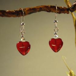 Jewelry by Dawn Red Heart Sterling Silver Earrings