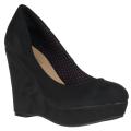 Riverberry Women's 'Confetti' Black Microsuede Wedges