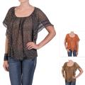 Tressa Designs Women's Contemporary Plus Flowy Sheer Scoop Neck Top