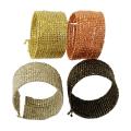 Handcrafted Square Metalic Beads Flexible Cuff Bracelet (India)