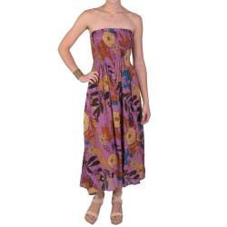Journee Collection Juniors Smocked Bodice Crinkle Maxi Dress