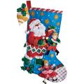 Christmas Puppet Show Stocking Felt Applique Kit-18" Long